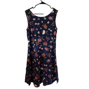 Modcloth X Princess Highway Floral Strawberry Print Linen Blend Dress Size 12